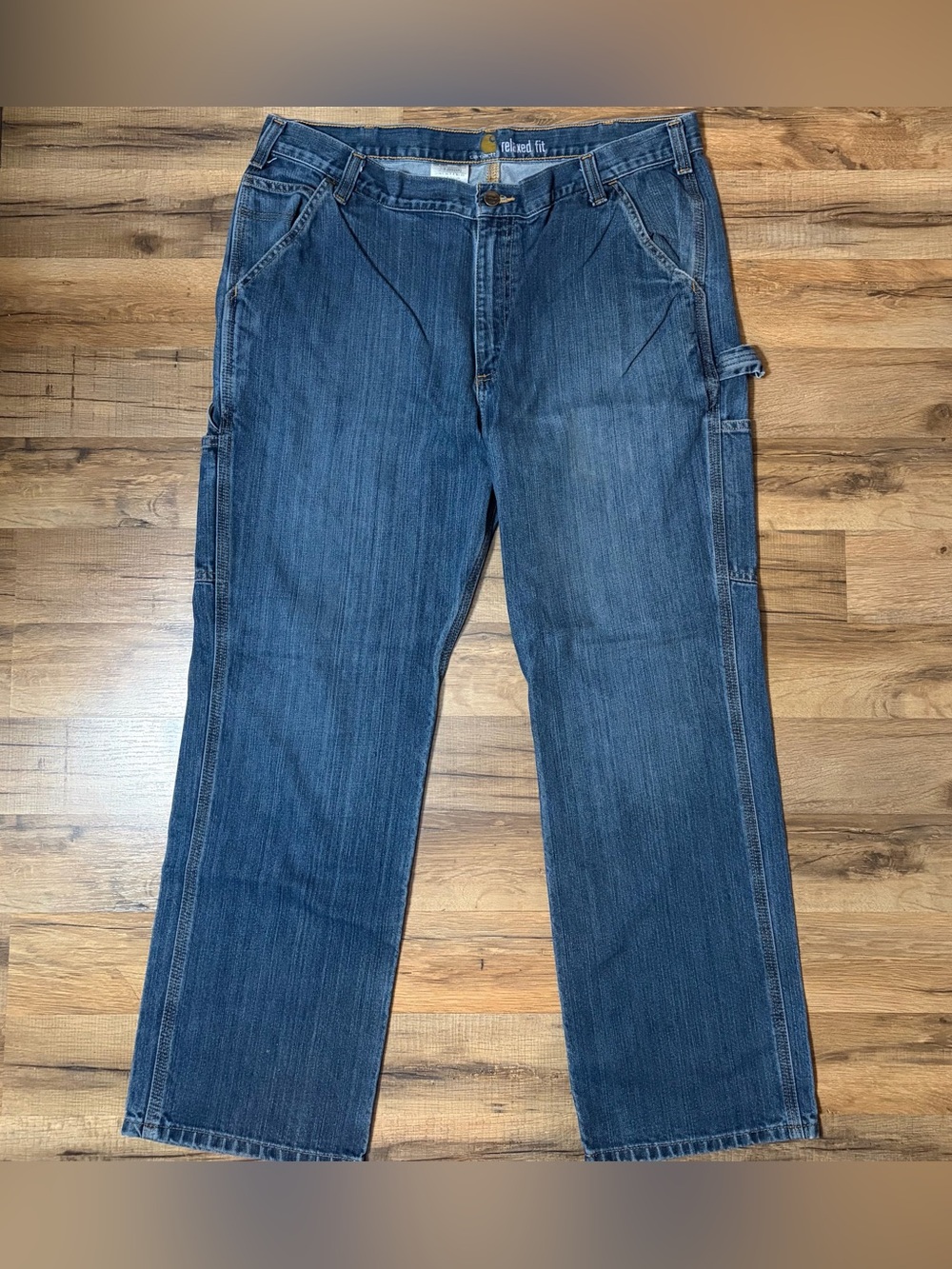 Carhartt 103327-066 Relaxed Fit Denim Carpenter Jeans Mens 38x30 Blue workwear